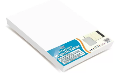 FIS Magnetic Folder Italian PU Cover with Writing Pad, Ivory Paper, A4 Size, Single Ruled 96 Sheets with Gift Box, Light Grey Color - FSMFEXNBA4LGY