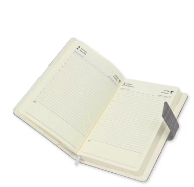 FIS 2024 A5 Diary Arabic/English Vinyl Hard Sewn Cover Grey -FSDI80AE24GY