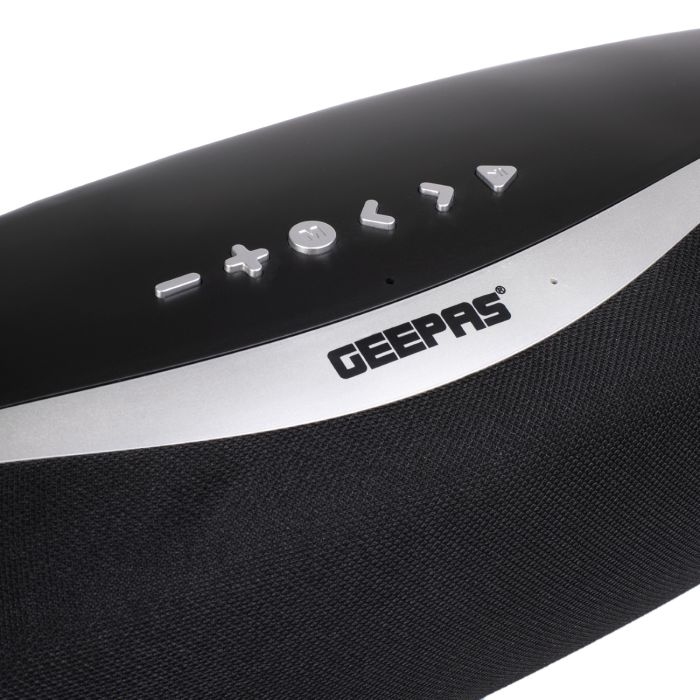 Geepas Rechargeable 2200mAh Bluetooth Speaker - 10M Transmission Range, USB Charging Socket, 3-4h Playtime, Hand-Free Talking, And 2-Years Warranty
