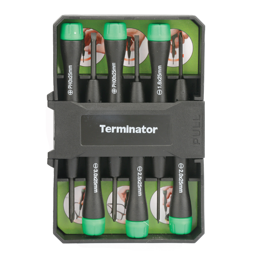 Terminator Precision Screw Driver Set 6 Pcs With Plastic Handle
