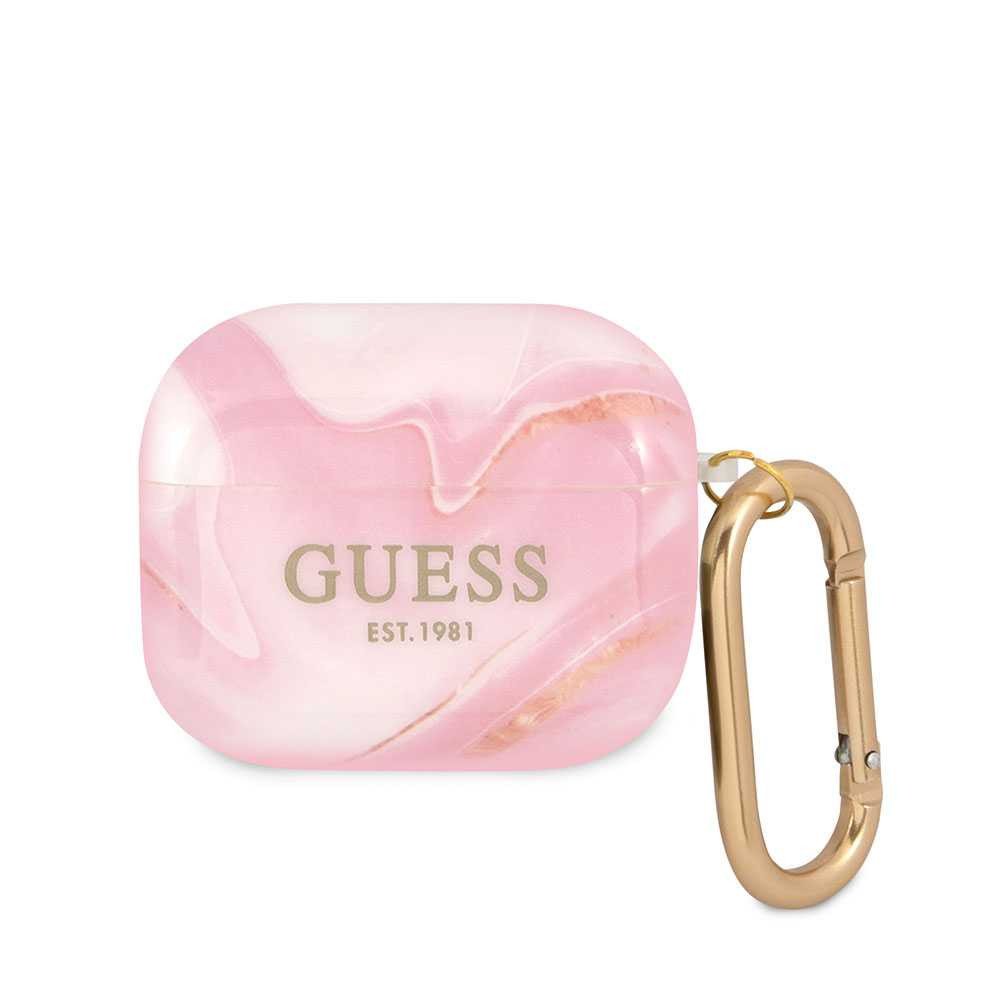 Guess TPU Shinny New Marble Case for Airpods 3 - Pink