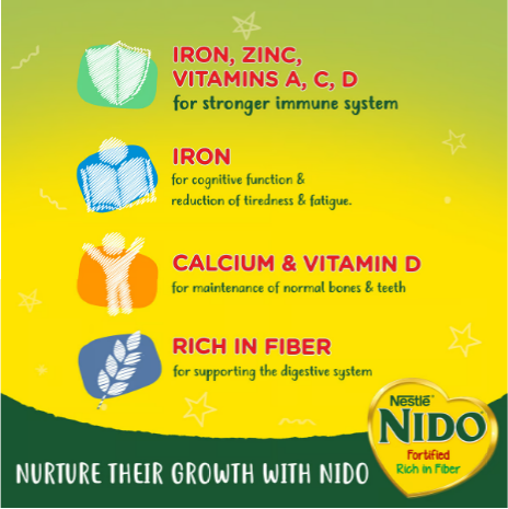 Nestlé Nido Fortified Milk Powder Rich in Fiber Pouch 750g