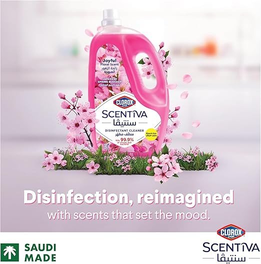 Clorox Scentiva Multipurpose Disinfectant Floor Cleaner, Japanese Spring Blossom, Dual Pack 3L