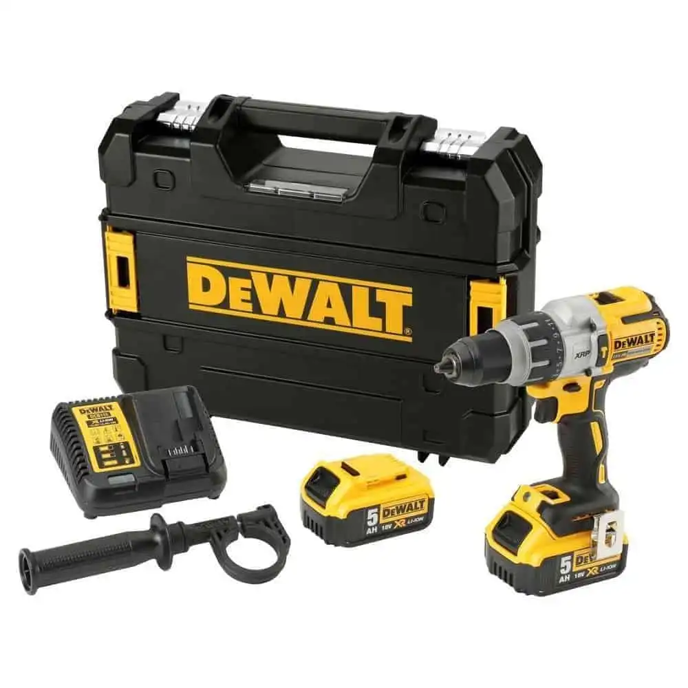 18V Cordless Hammer Drill Driver, 13mm, Brushless Motor, 3 Speed, With 2 X 5.0 Ah Li-Ion Batteries, Charger And Case