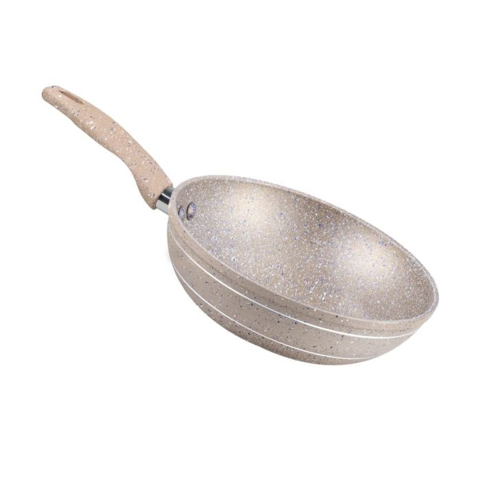 Royalford Smart Wok Pan With Durable Marble Coating - High-Quality Forged Aluminium Construction, Non-Stick Pan For Gas, Induction & Ceramic Hobs - 3.8MM Induction Bottom - (26cm)