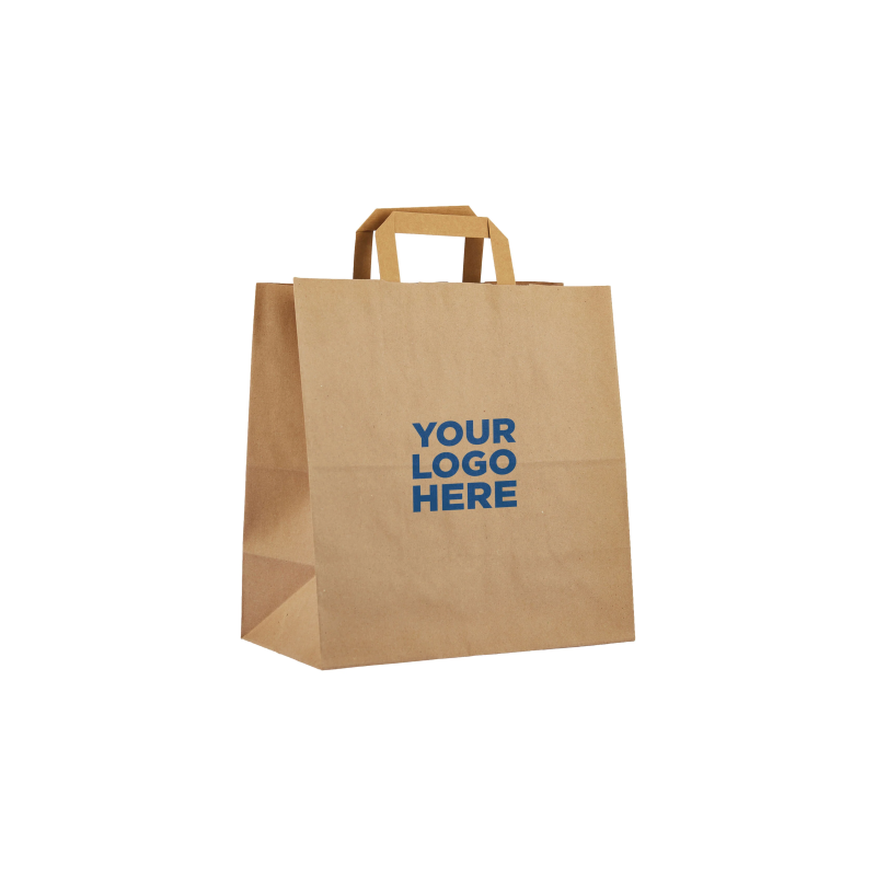 Customized Brown Flat Handle Paper Bags