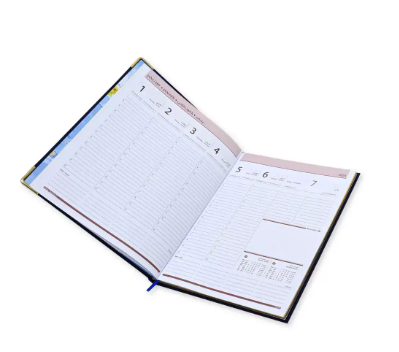 FIS Golden Executive Diary 2024 Arabic/English/French (1-Week at a glance) Blue - FSDI32AEG24BL