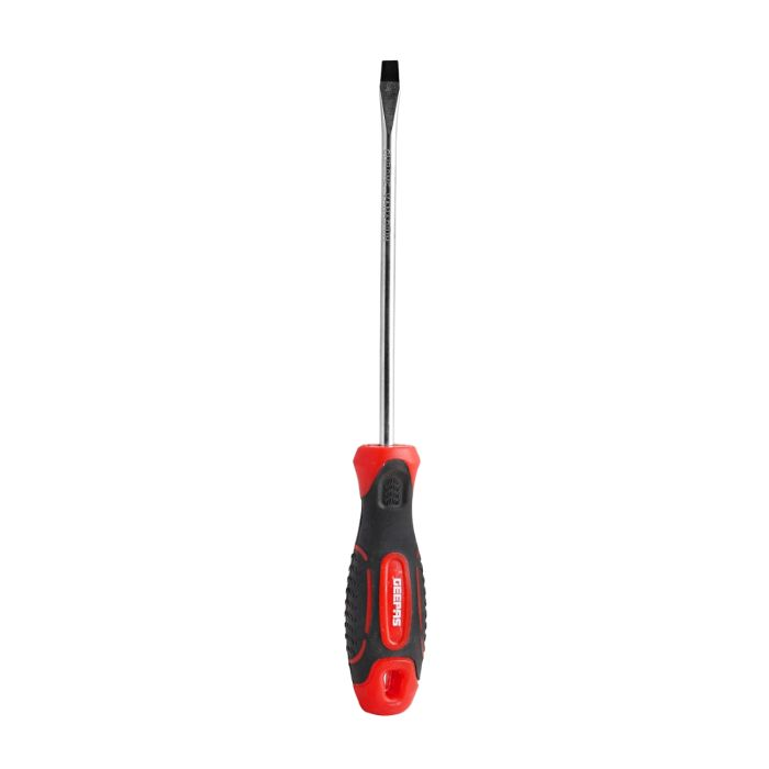Geepas Precision Screwdriver - Slotted Screwdriver With Soft Grip Rubber Insulated Ergonomic Handle - CR-V Build, Magnetic Tip And Hanging Hole For Easy Carry - Bicolored Red/Black - (SL 6.5x300mm)