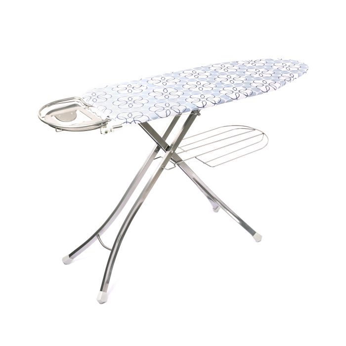 Royalford RF365BL 127 X 46 Cm Ironing Board With Steam Iron Rest, Heat Resistant, Contemporary Lightweight Iron Board With Adjustable Height And Lock System (Blue)