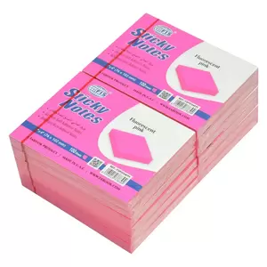 FIS Sticky Note, Fluorescent Pink Colours, Size 3 x 4 Inch, 100 Sheets, Quantity per Pack 12 - FSPO34FPI
