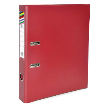 Pack of 50 Pieces Pieces Lever Arch File Folder With Slide-In Plate Red