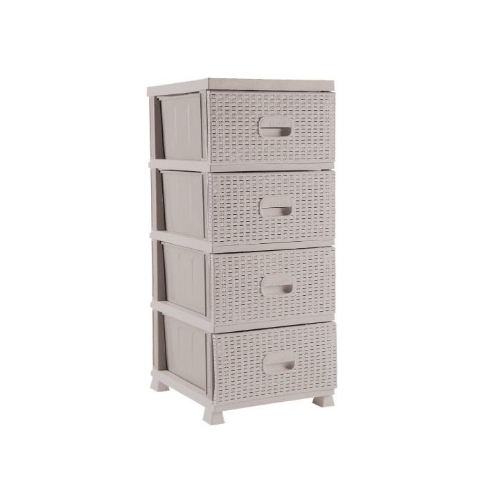 Royalford 4 Tier Rattan Storage Cabinet