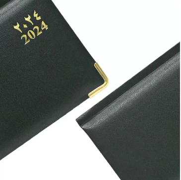 FIS 2024 Golden Slim Arabic English Diary Vinyl, 1 Side Padded Green -FSDI52AEG24GR