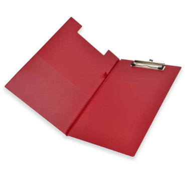 FIS PVC Double Clip board, F/S Size with Wire Clip 12cm, Maroon - FSCB0301MR