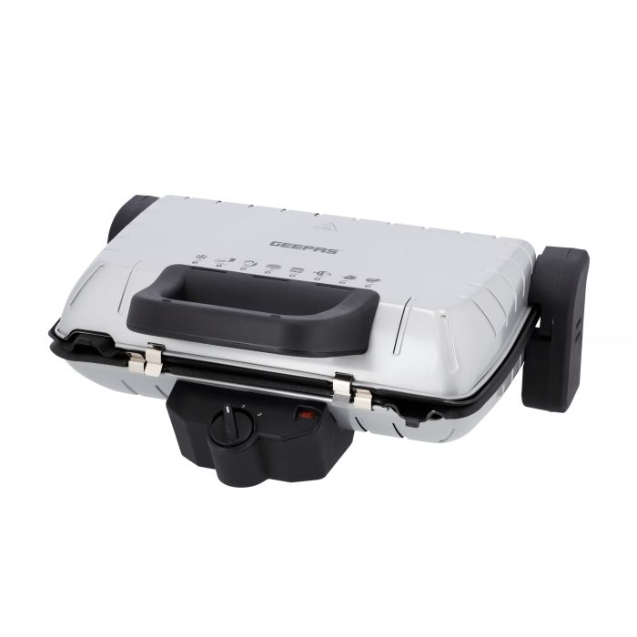 Multifunction Grill Maker, Adjustable Thermostat, GGM5458 - Non-Stick Cooking Plate, Detachable Cooking Plate, Overheat Protection, Cord Storage, Vertical Storage, Portable