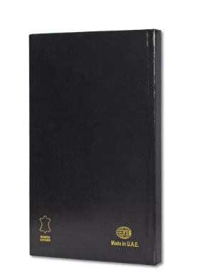 FIS Notebook Bonded Leather, Size A5, Italian Ivory Paper, 70 GSM, 196 Pages, 8 mm Ruled, Hard Cover, Colour Black - FSNBHCA5IVBLBK