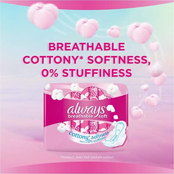 Always Cotton Soft Maxi Thick Sanitary Pads Pink 30 Pieces