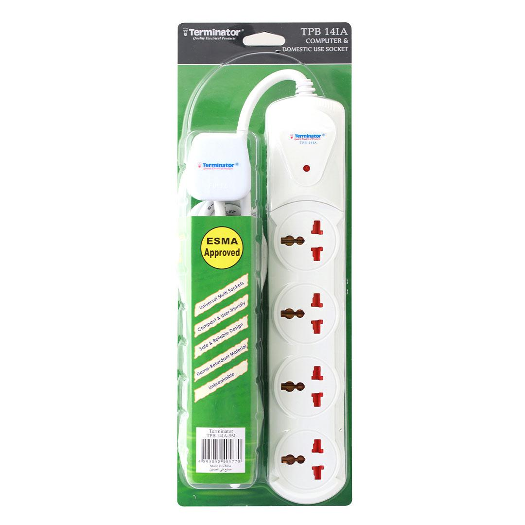 4 Way Universal Power Extension Socket With Indicator 3M -13A Plug