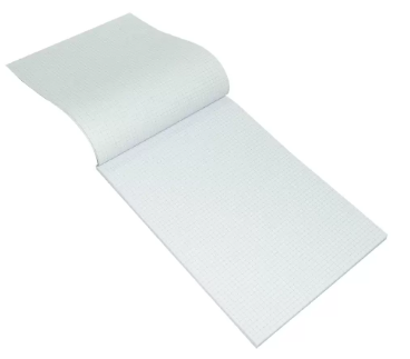 10-Piece FIS Executive Writing Pad, 5 mm Square, 100 gsm, A4 Size (50 Sheets x 10 Pcs) - FSPDEXA45MM