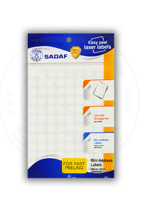 ROUND LABEL WHITE DIA10MM SIZE:11X15CM 10SHEETS/PKT SADAF P