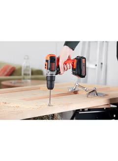 Cordless Drill Driver With 2 Batteries (1.5Ah Li-Ion) And Charger In Kitbox 18V BCD001C2K-GB Orange/Black