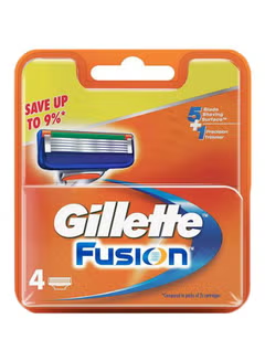 4-Blades Fusion, Shaving Razor Blade, Blue/Silver/Green, 4s