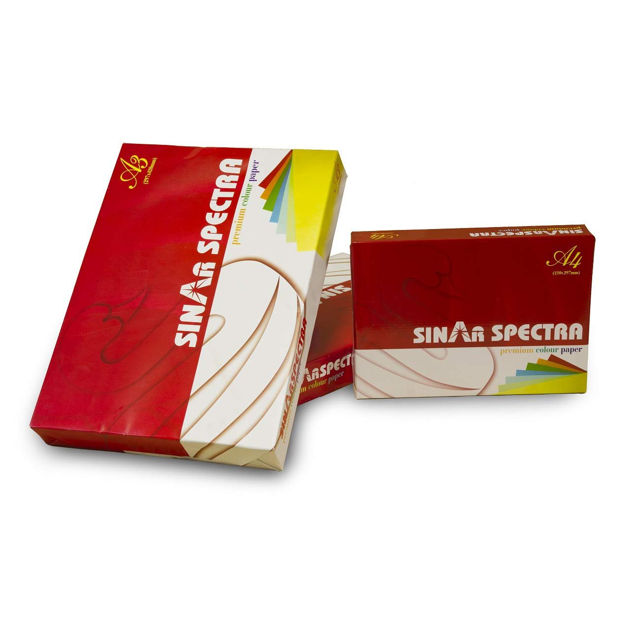 Sinar Spectra Colored Copy Paper 2500 sheets/Box A4 80gsm, Red