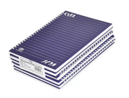 5-Piece FIS Spiral Hard Cover Notebook Single Line 9X7 Inch, 100-Sheets - FSNBS971905