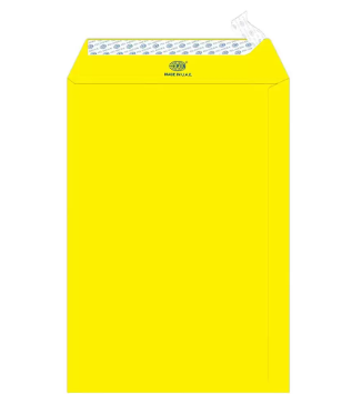 FIS Color Envelopes Peel & Seal, Neon Colors, Pack of 50 Pcs. Lemon Color, 10 x 7 Inch, 80 GSM - FSEC8033PBLE50