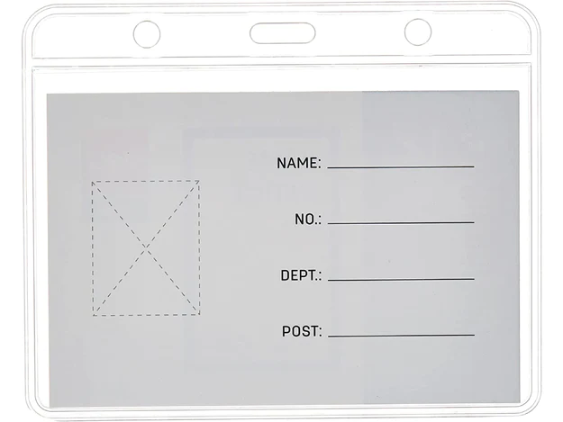 Deli ID Name Badge with Lanyard, Blue Color, 50pcs/box [E5756]