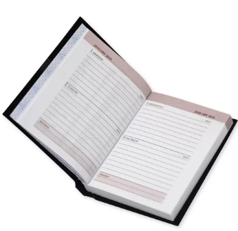 Fis 2024 Pocket Diary English Vinyl 1Side Padded Black -FSDI10EN24BK