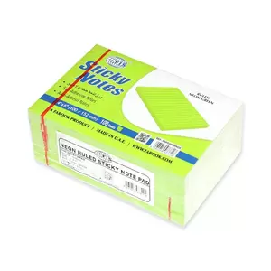 FIS Sticky Note Pad, 4X6 inches, Pack of 6, Ruled Neon Green -FSPO4X6RNGR