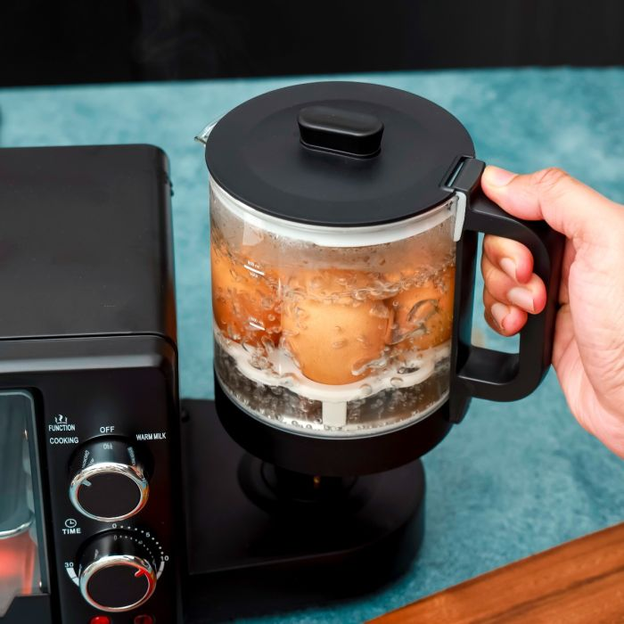 Multi-Function Breakfast Maker, 9L Capacity Oven, GBM63048 | 800ml Health Pot | Kettle For Boiling Water | Family Size Breakfast Station Machine | 30mins Timer With Cooking Functions