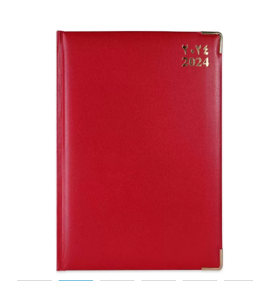 FIS A4 Diary 2024 Arabic/English (Golden Corners) Red - FSDI42AE24RE