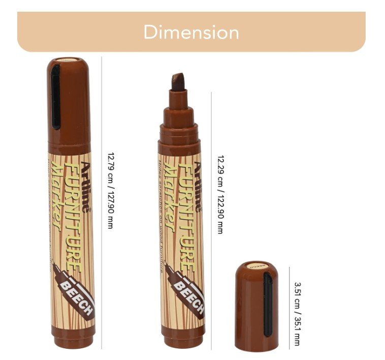 Artline 95 Furniture Marker Chisel - Walnut (box/12pcs)