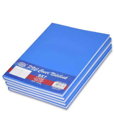 5-Piece FIS PVC Cover Notebook 9X7 Inch, 2-Quires Blue - FSNB9X72QPVCBL