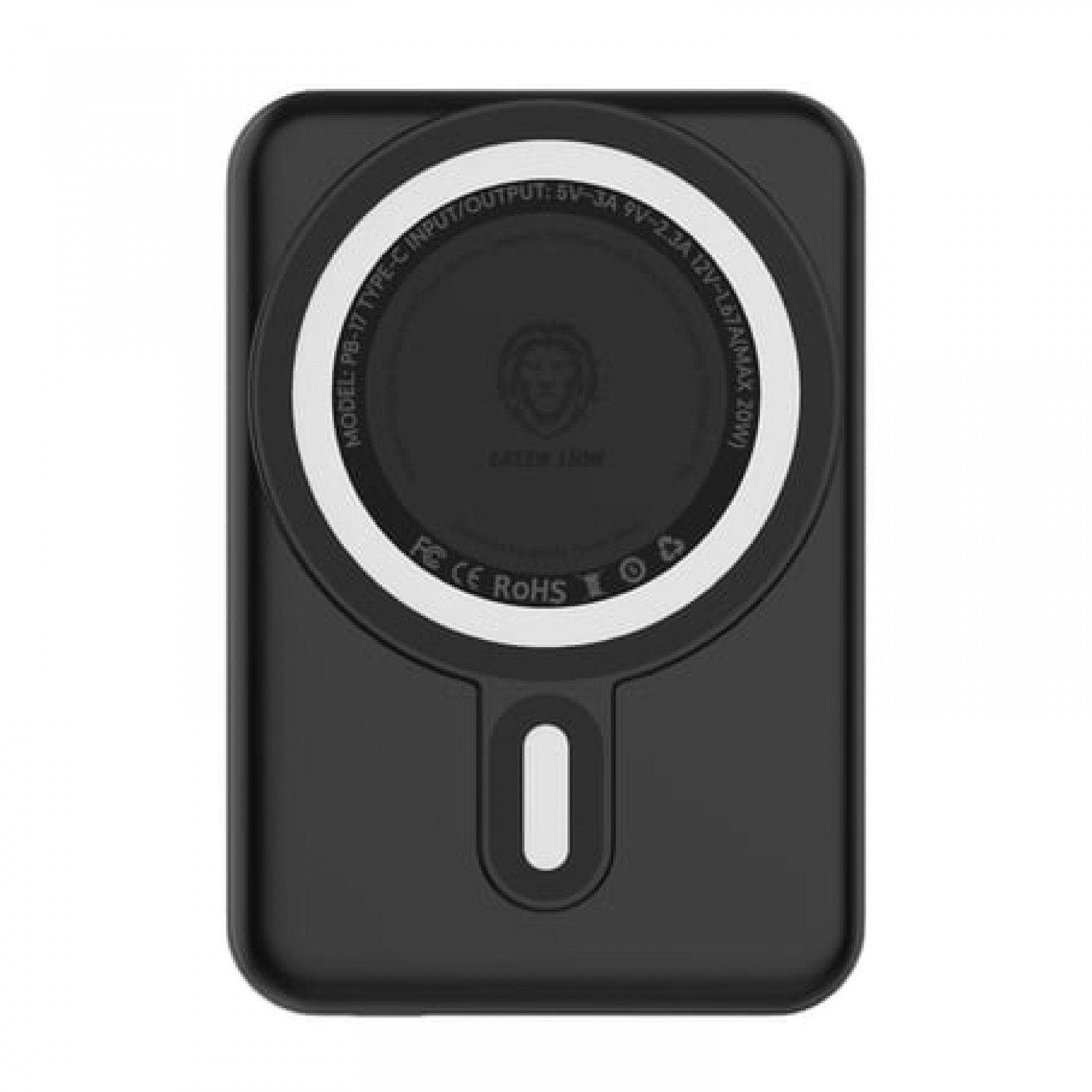 Green Compact Magsafe Powerbank 10000mAh 15W PD 20W with Kick Stand - Black