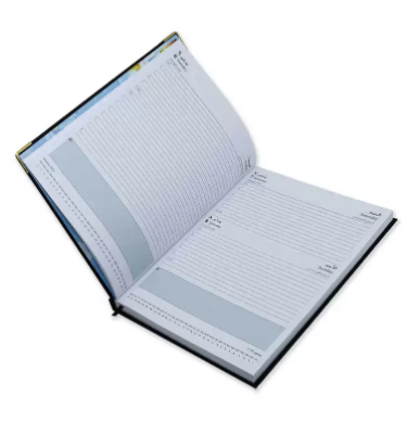 FIS 2023 A4 Diary Arabic/English Vinyl 1-Side Padded Gold Corner Black - FSDI48AEG23BK