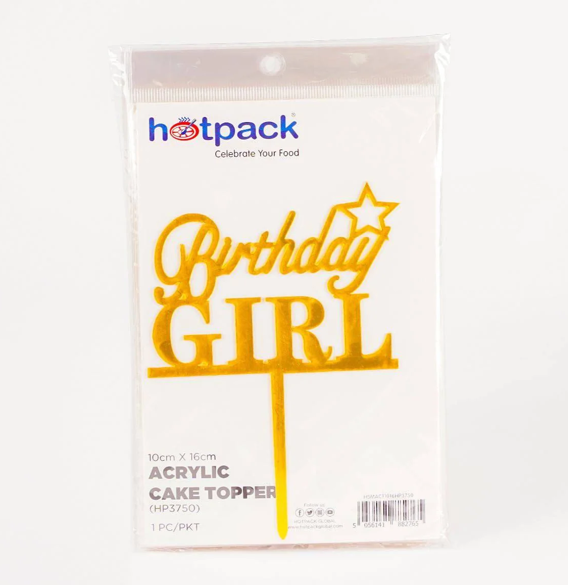 Golden Acrylic Cake Toppers 1 Piece