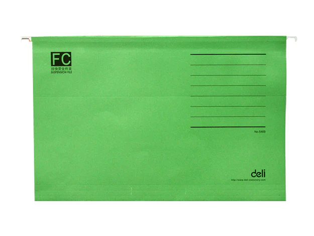 Deli Suspension Files F/C, 25/Box Green Colour (5469)