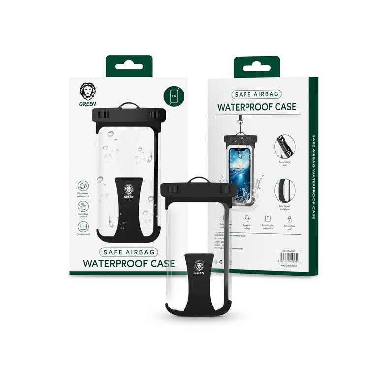 Green Safe Airbag Waterproof Case 8" - Black