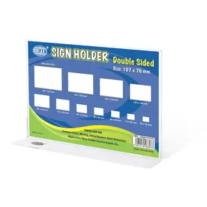 FIS Sign Holders Horizontal Double Sided Oblong, 107 x 76 mm Size - FSNA107X76