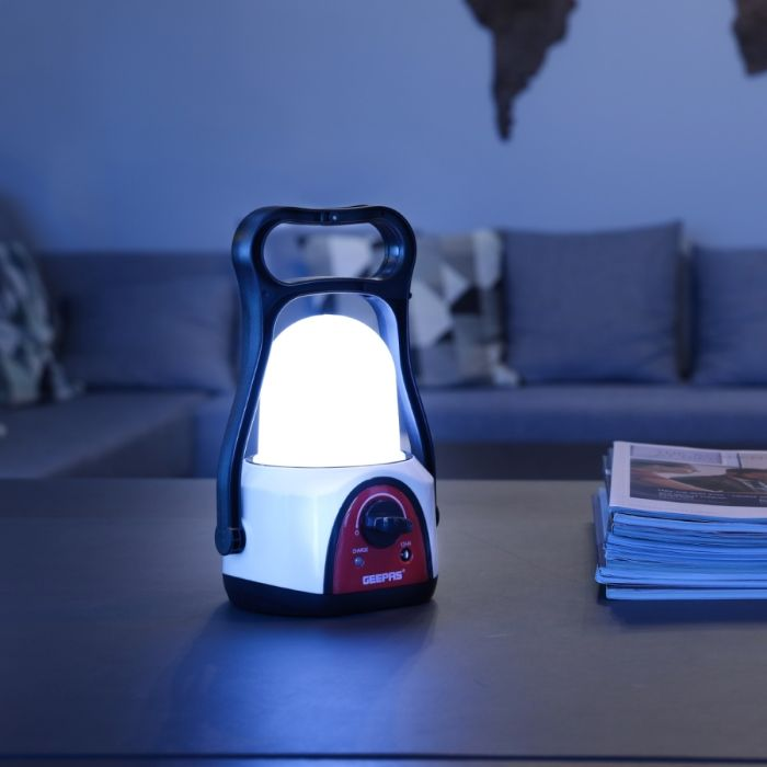 Geepas Rechargeable LED Lantern | Camping Emergency Lantern With Light Dimmer Function | Mega Luminous 48 Pcs LEDs, 60 Hours Working | Very Suitable For Power Outages, & Camping - 2 Years Warranty