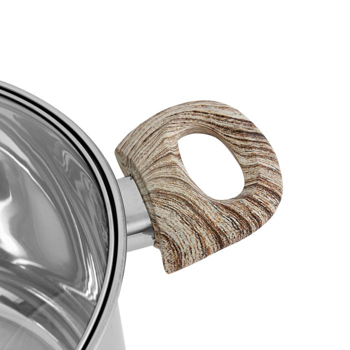 Royalford RF8551 30cm Stainless Steel Casserole With Glass Lid - Durable, High-Quality Steel Construction | Non-Stick Dish For Gas, Induction & Ceramic Hobs | Tempered Glass Lid