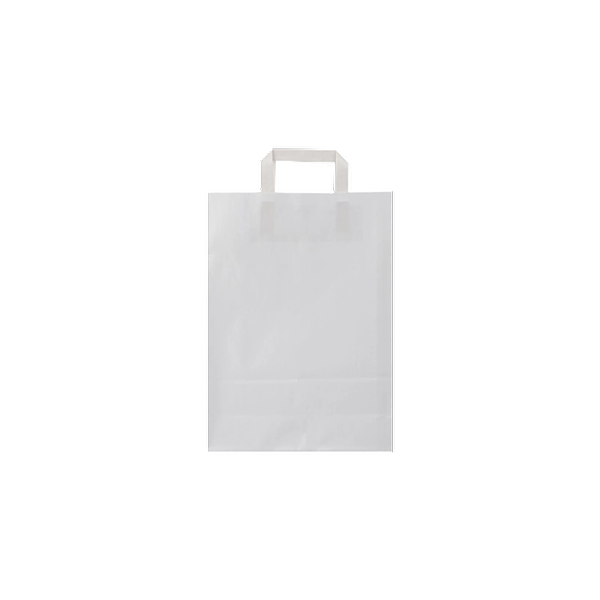 White Flat Handle Paper Bag 26x10x36 Cm 25Pieces