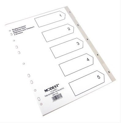 DIVIDER 1-5 Tab PVC Grey