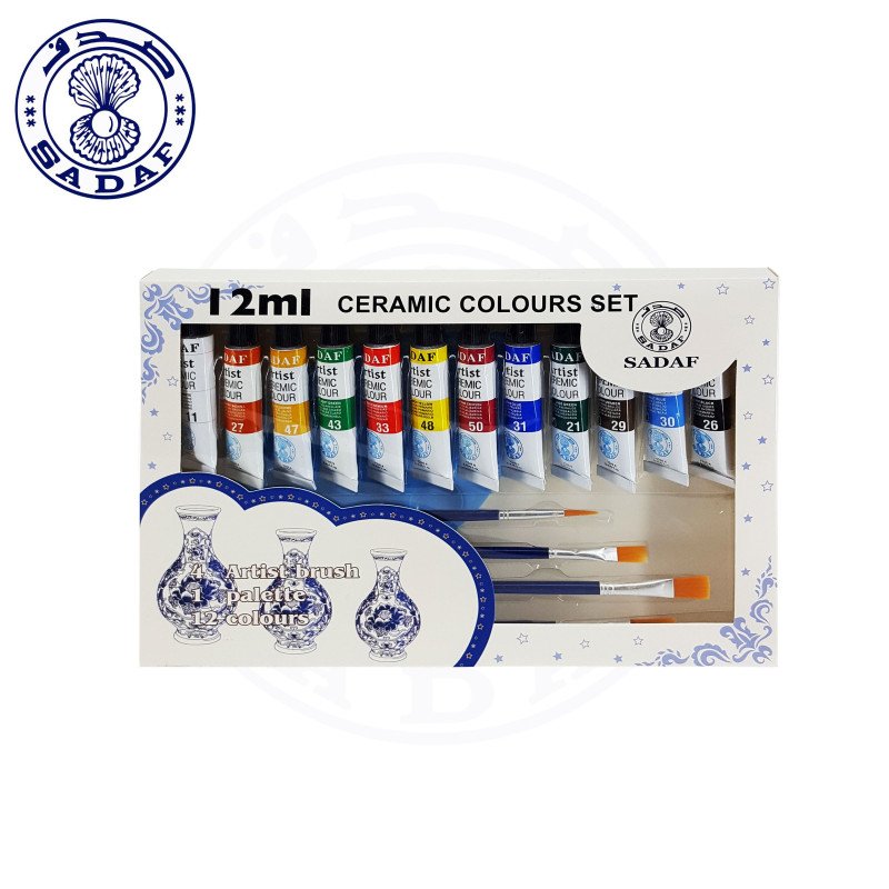 GOUACHE COLOUR SET 12MLX12CLR +BRUSH+PALET G121241-PD-94