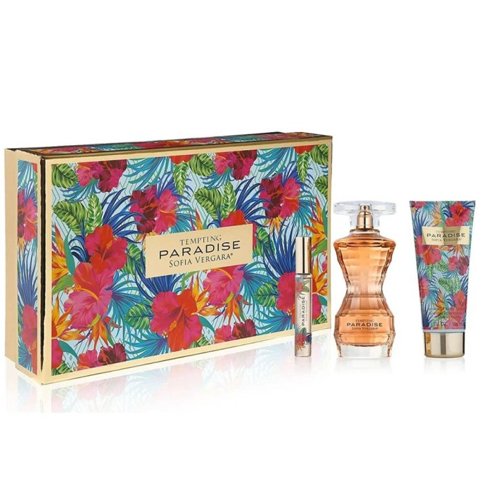 SOFIA VERGARA TEMPTING PARADISE (W) SET EDP 100ML + EDP 10ML ROLLER BALL + SHIMMER BL 100ML
