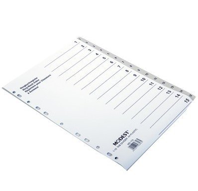 DIVIDER 1-15 Tab PVC Grey