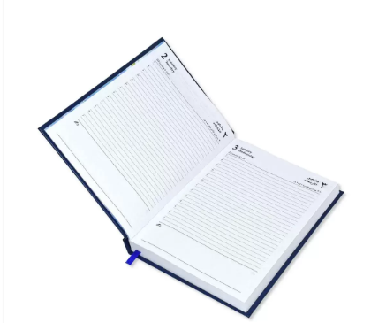 FIS A5 Diary 2024 (Arabic/English) 1 Side Padded Cover, Blue - FSDI18AE24BL